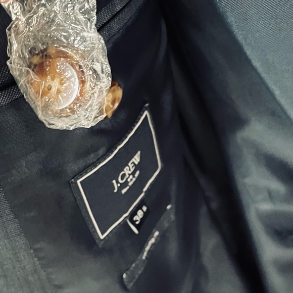 J. Crew Thompson Heathered Navy 100% Wool 38S Suit Jacket Sport Coat Flawed - Picture 7 of 13